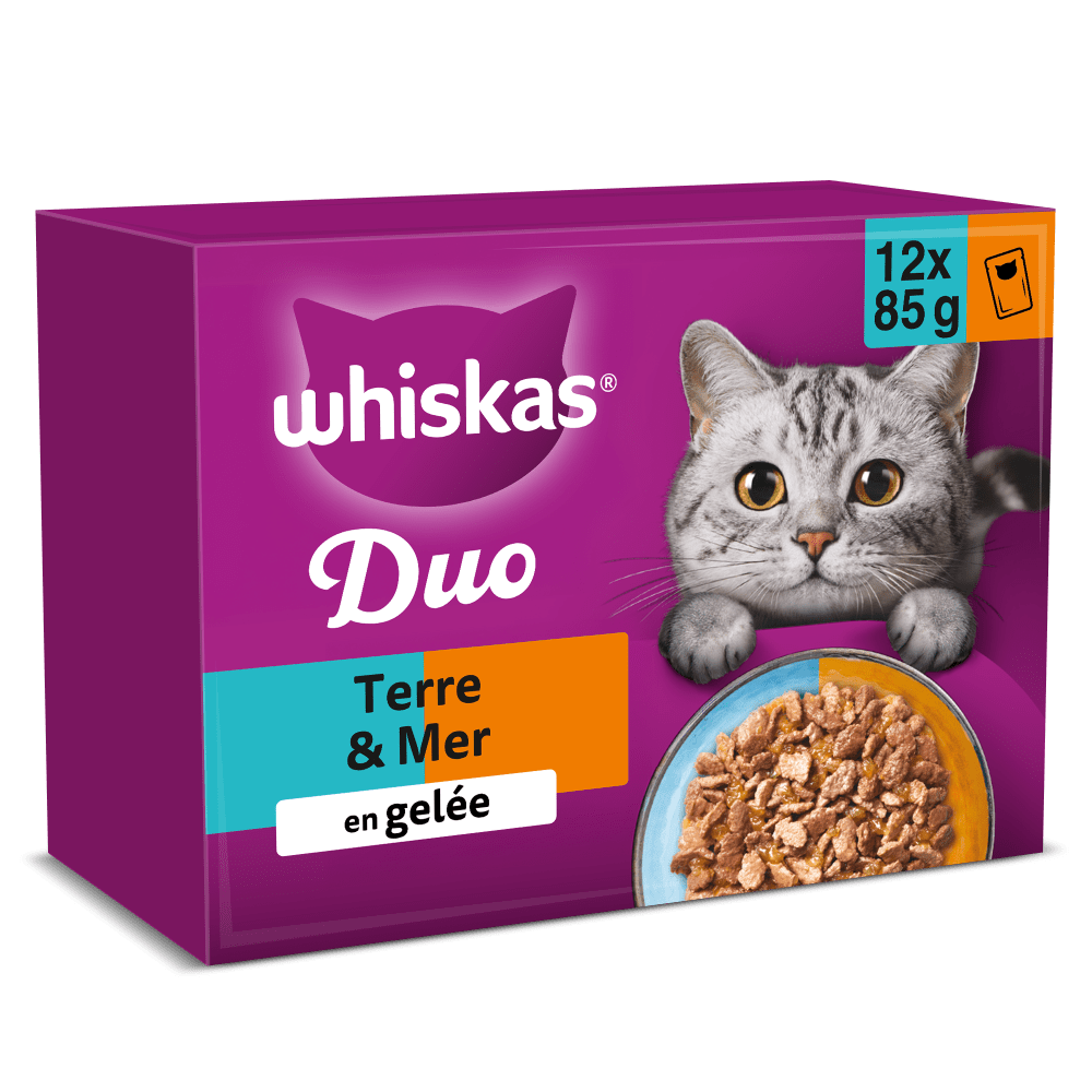 Duo Sachets Fraîcheur Terre & Mer En Gelée Pour Chat Adulte 4 Variétés